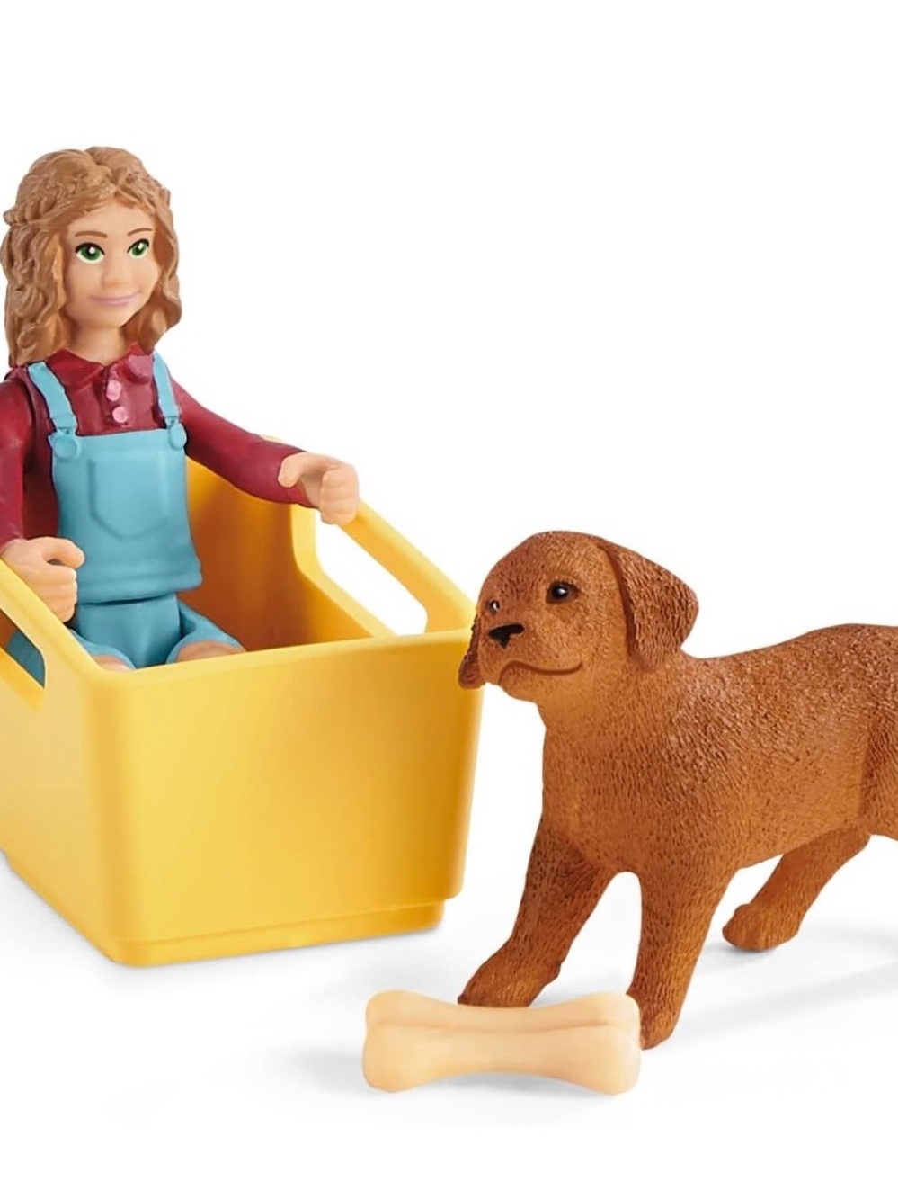 Schleich Farm World Sarah & Puppy Wagon Ride Playset - Picture 10 of 11